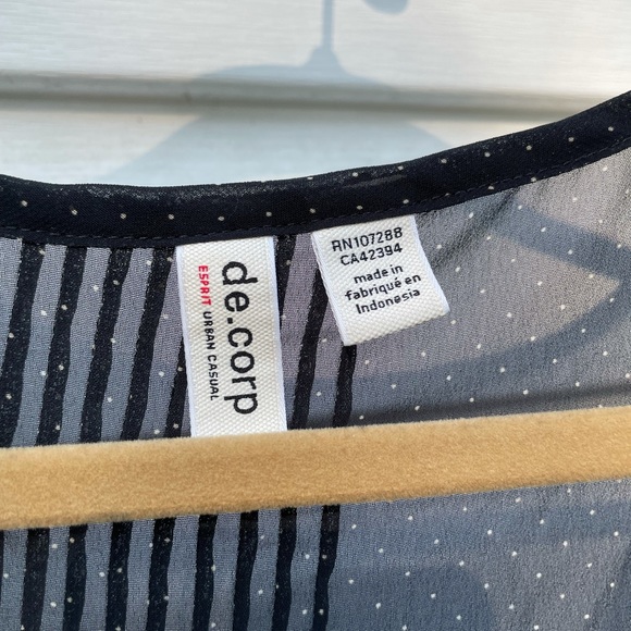 ESPRIT Shear Navy Blouse - Picture 5 of 5